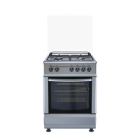 Asset 4 Burners 60x60 Gas Cooking Range,Oven, Grill, Full Safety, Silver