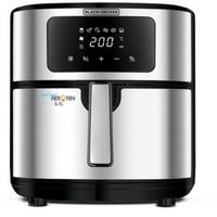 Black+Decker AEROFRY 5.7L 6in1 Multi-Function Digital Air Fryer Stainless Steel 1500W Black/Silver