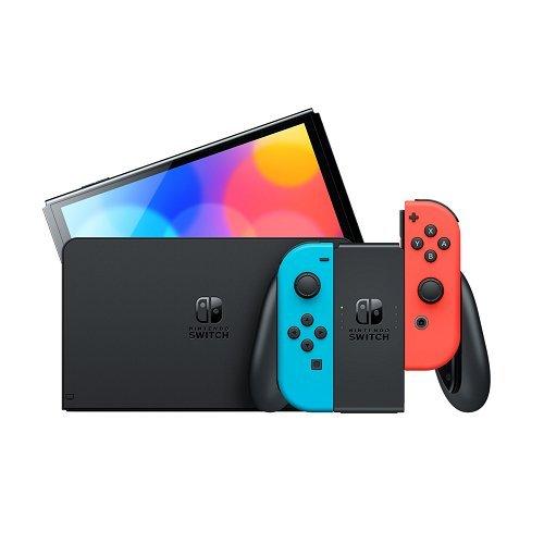 Nintendo Switch Console, 64GB, 7 Inch OLED, Neon Blue/Neon Red