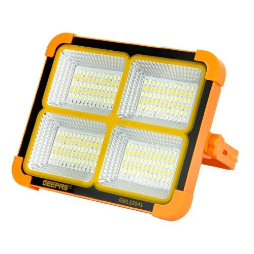 Geepas Rechargeable LED Work Light With Solar Panel, 1800mAh Battery ...