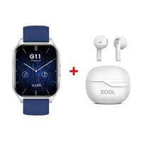 Xcell G11 Signature Smart Watch Blue+Xcell Soul16 TWS Earbuds Assorted