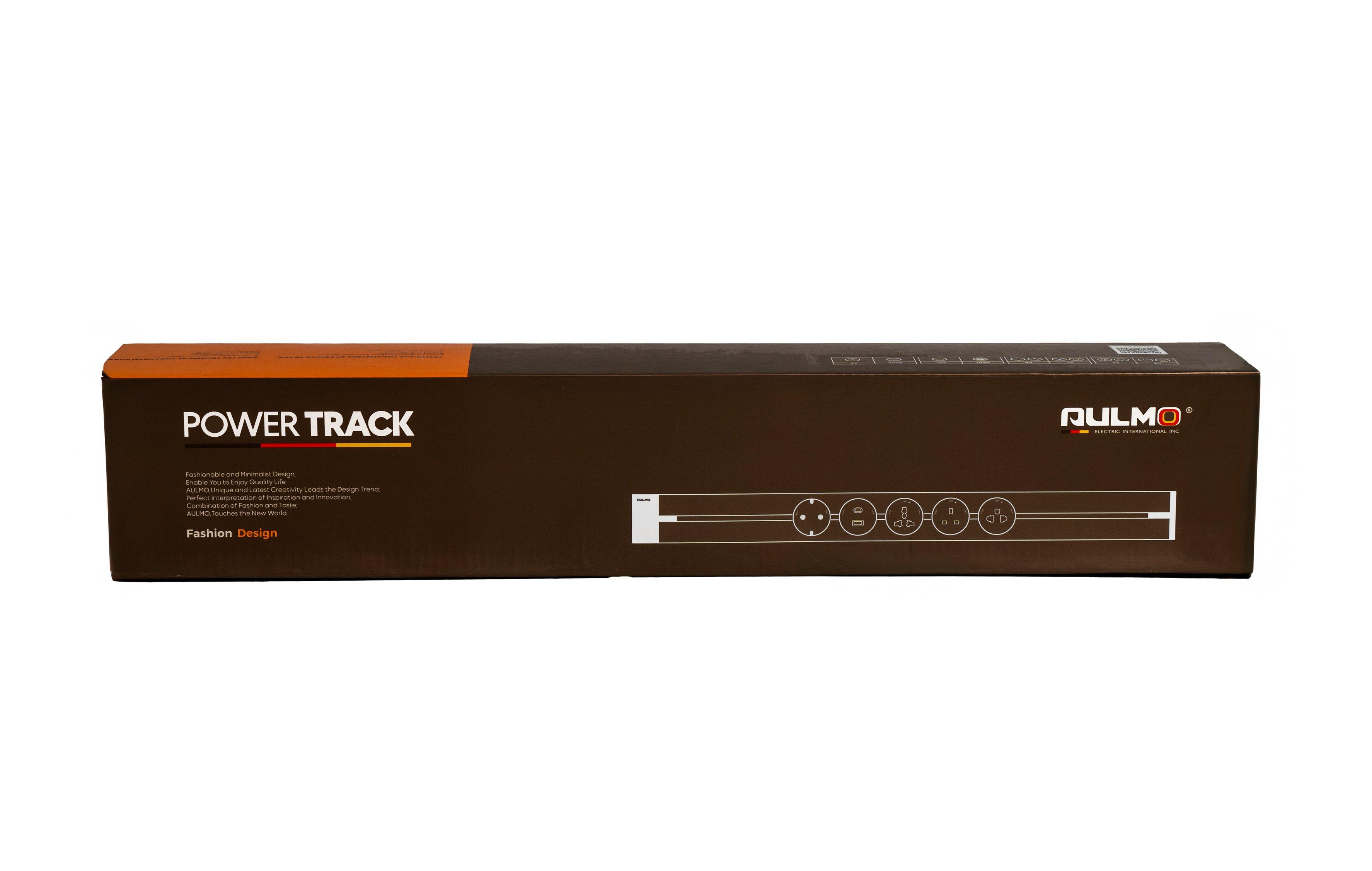 AULMO, Surface Mounted Power Track, 3 Sockets, 1 USB & 1 Type-C, Grey ...
