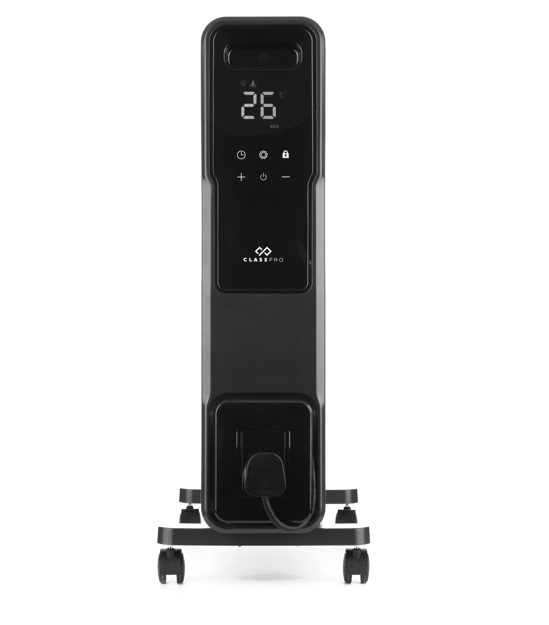 classpro Classpro cpoh-15dg 2500W CPOH-15DG, Color: SILVER BLACK, Control Panel: REMOTE CONTROL, Device Type: Heater, Made In: China, Max Speed: 3 Speed, Power: 2500W, Product Type: OIL HEATER, Timer: Yes, Functions: Not Applicable, No, No, Electronic Control, No, No, No