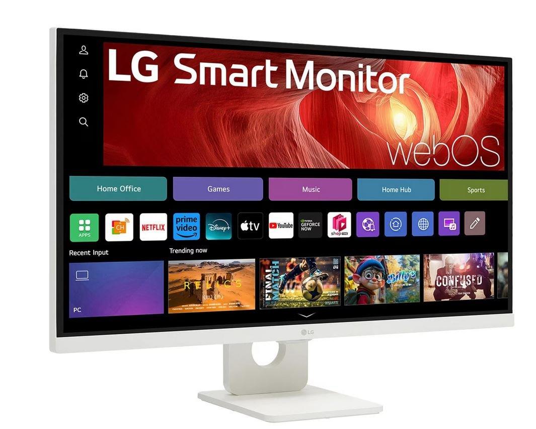 LG Flat Monitor, 31.5 inch 4K UHD, Stand Included, Tilt, White - eXtra