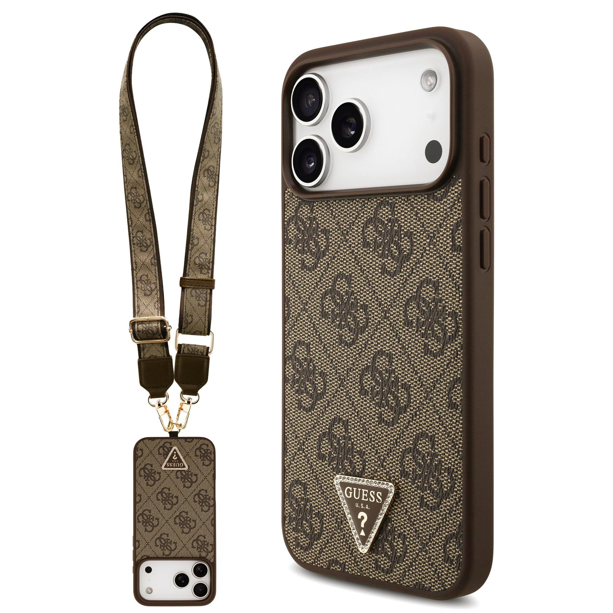 guess Guess Magsafe Case Ip 17 Pro Max Pu Leather With Nylon Strap GUOHMP17XP4G4TCSW, Color: Brown, Compatibility: IPHONE 17 PRO MAX, Made In: China, Material: Leather, Series Name: IPHONE 17, Made in: China, No, No