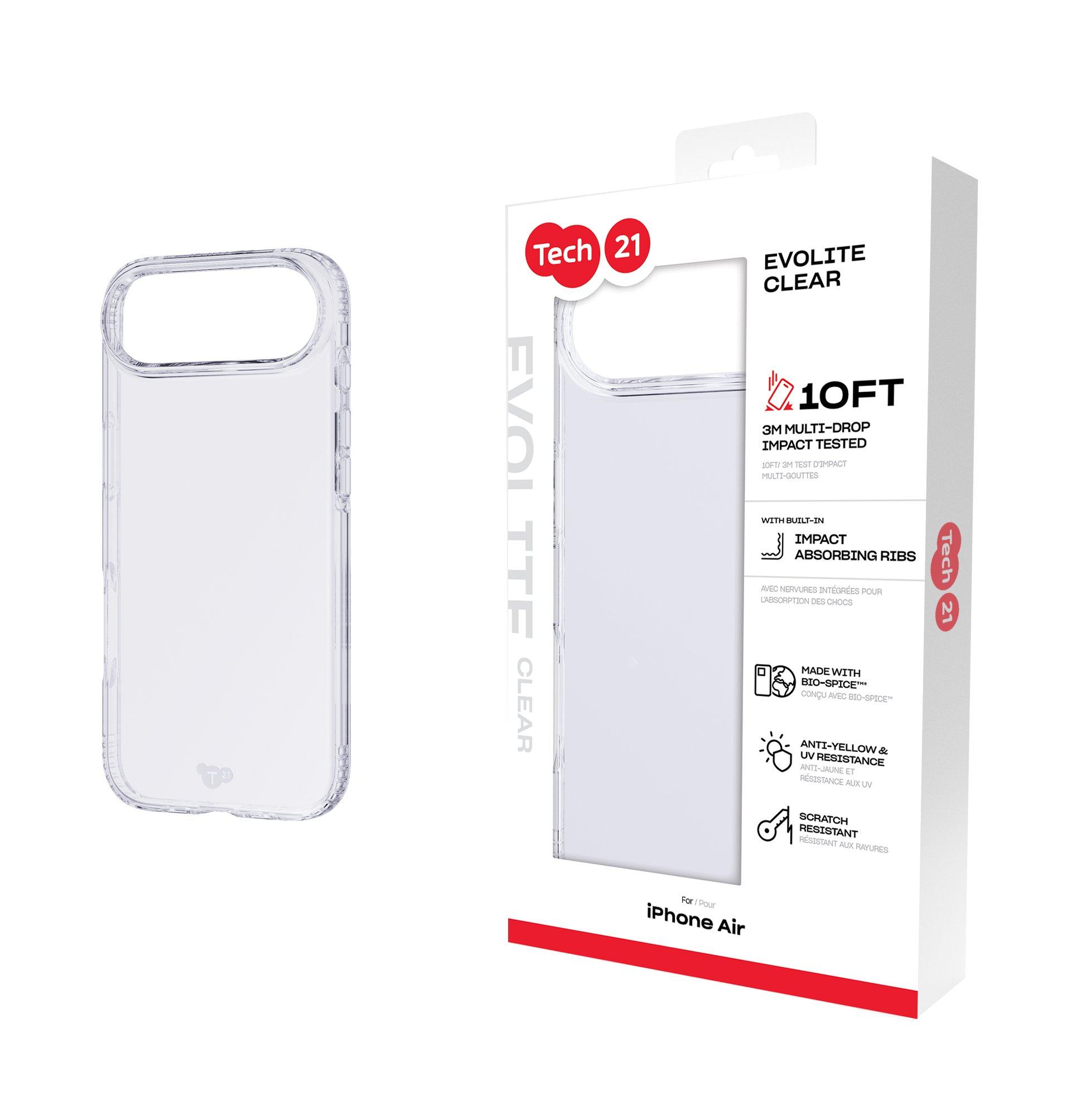 tech21 Tech21 Apple iPhone Air evolite-clear T21-11316, Color: Clear, Compatibility: IPHONE AIR, Made In: China, Material: Hard plastic, Made in: China, Yes, Yes, No, No