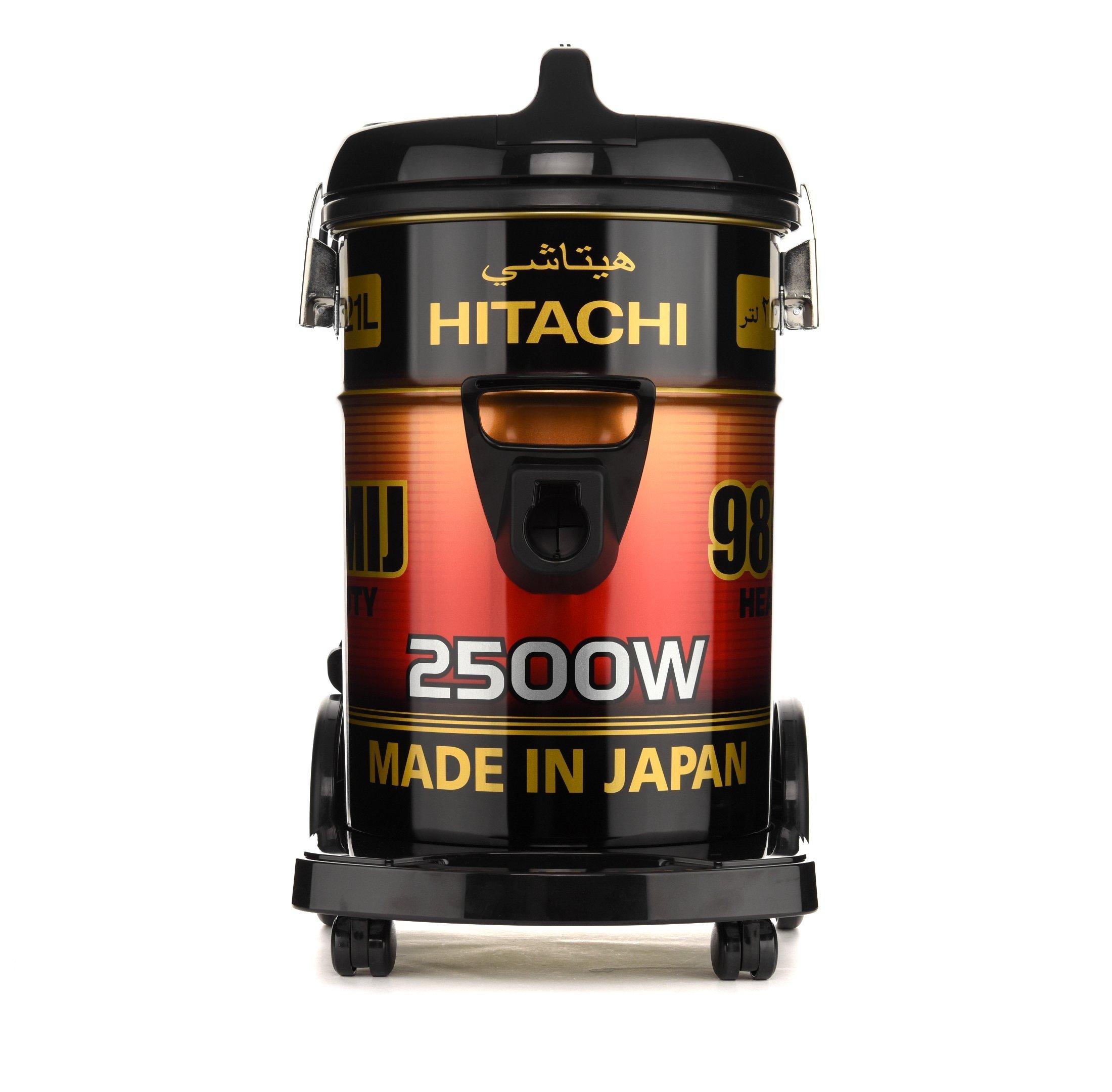 hitachi Hitachi cv-9800mijrgb 21000 ml 2500W CV-9800MIJRGB, Accessories: Crevice Tool, Color: Black Red, Made In: Japan, Noise Level: 78 dB, Power: 2500W, 21 L, Metal -Plastic, Yes, No, All-time when connected to the power outlet, 7.6m, No, Dry, No, Yes