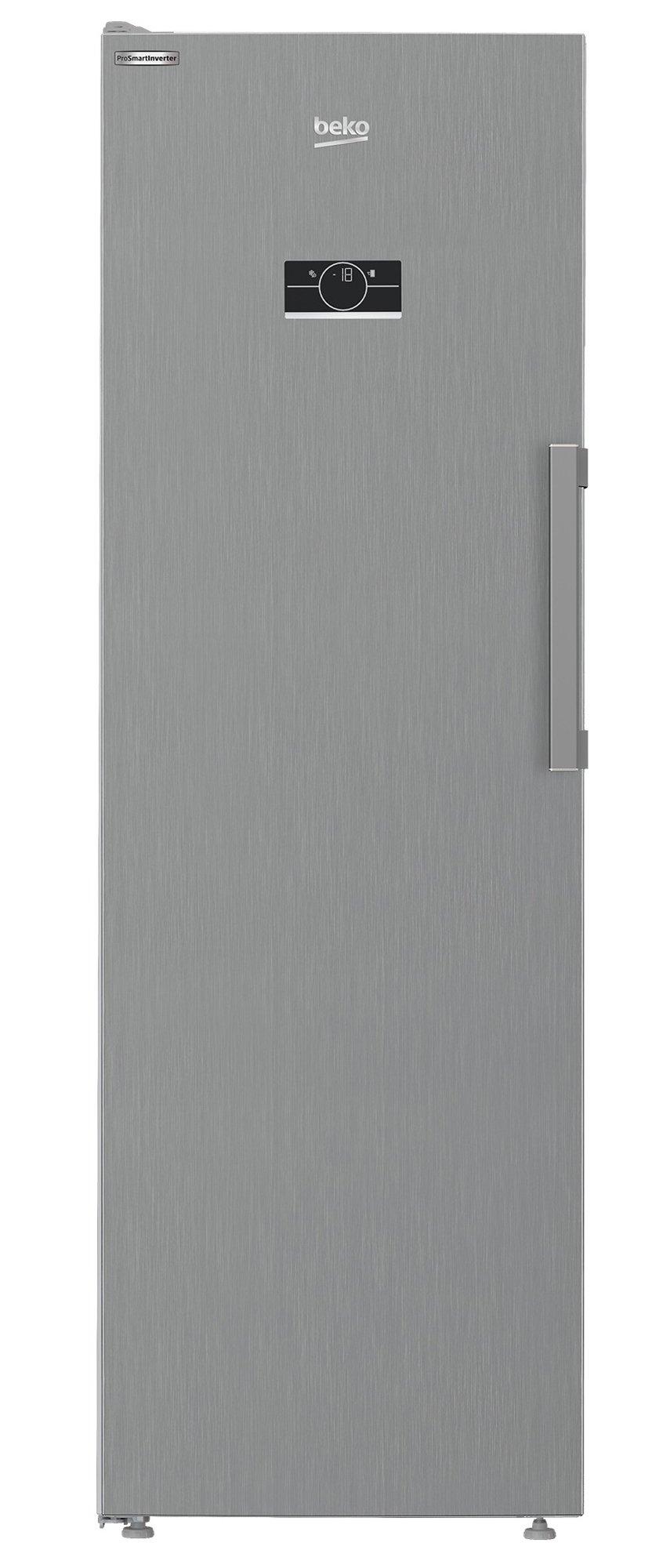 beko Beko RFNE360x 10.1cu.ft 220-240v RFNE360X, Capacity Ltr Cu Ft: 10.1 Cu.ft, Color: Silver, Control Panel: Electronic control, Energy Efficiency Class: C, Frost Free: Yes, Made In: Turkey, Product Type: Upright Freezer, Voltage: 220-240V, Warranty Compressor: 2 Years, Convertible To Refrigerator: No, Capacity Ltr/