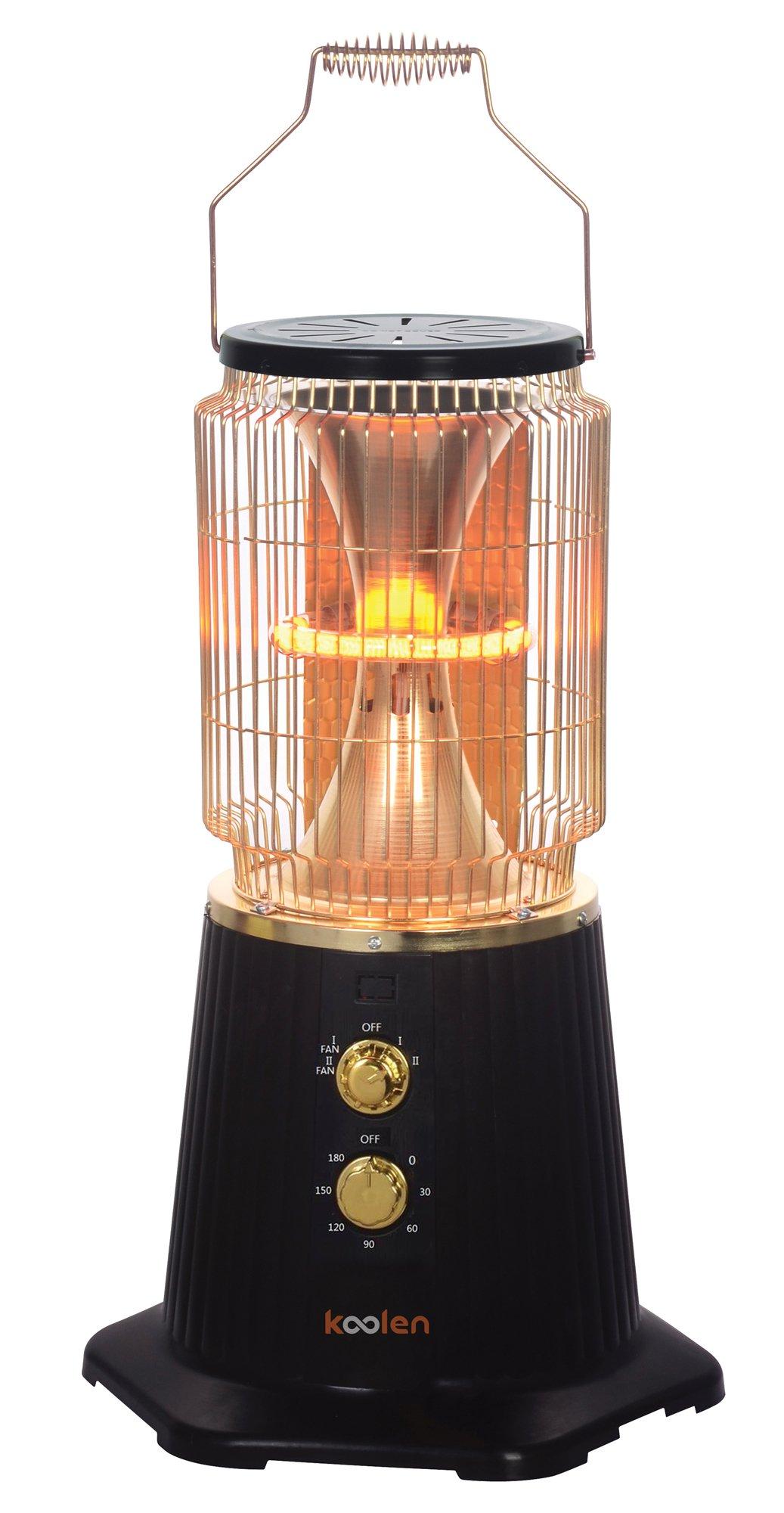 Koolen, Heater Round Tube with fan,1800 W, Black\Gold - eXtra
