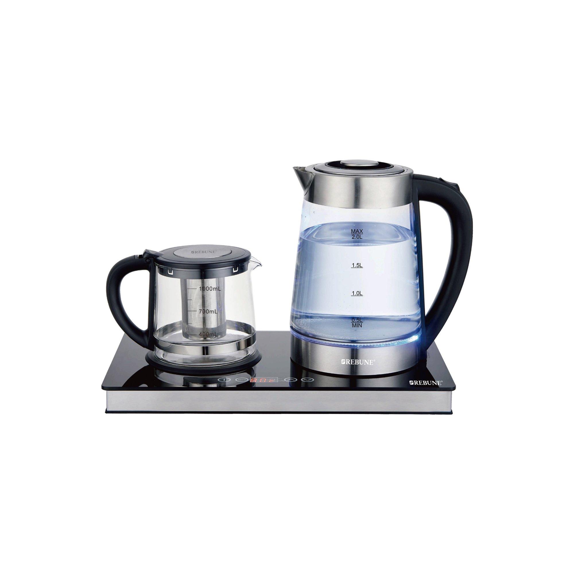 Rebune Tea Set, 2L kettle, 1L teapot, 1500W, stainless steel filter, keep-warm 2 hrs 1