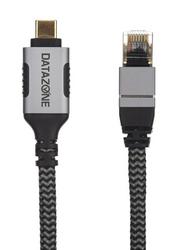 DATAZONE Type C to Ethernet Cable RG45, CAT6A, 1M, Black 1