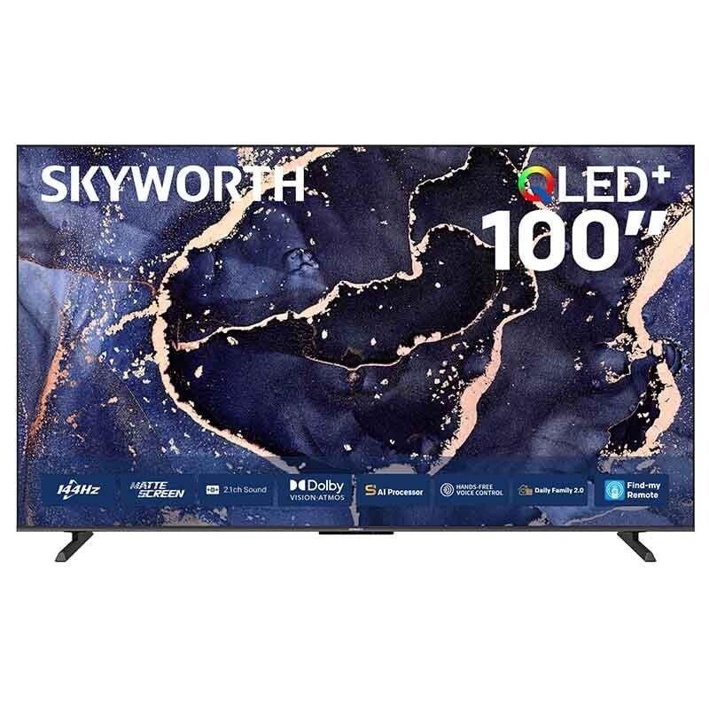 سكاي وورث، تلفزيون 100 بوصة، كيوليد، ذكي، 144 هرتز، أسود