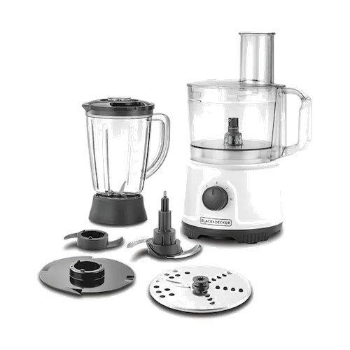 Black+Decker, Multifunction Food Processor, 1.5L Jar, 800W, 2 Speed, White