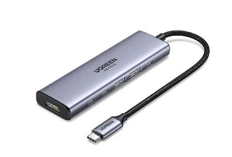 Ugreen UGREEN usb-c To hdmi+2 usb-a 3 2+2 Usb 3 2 C Pd Power Converter 35999, Cable Length: 0.15M, Cable Type: Adapter, Color: Gray, Functions: 6In1, Gold Plated: No, Made In: China, Material: Alluminum, Product Type: Cable Adapter, Type: Adapter, USBType: USB-A/USB-C, Number of USB Inputs: 4, Made in: China, USB Type-C, 1, 0.45 CM, 0.45 CM, 1, USB