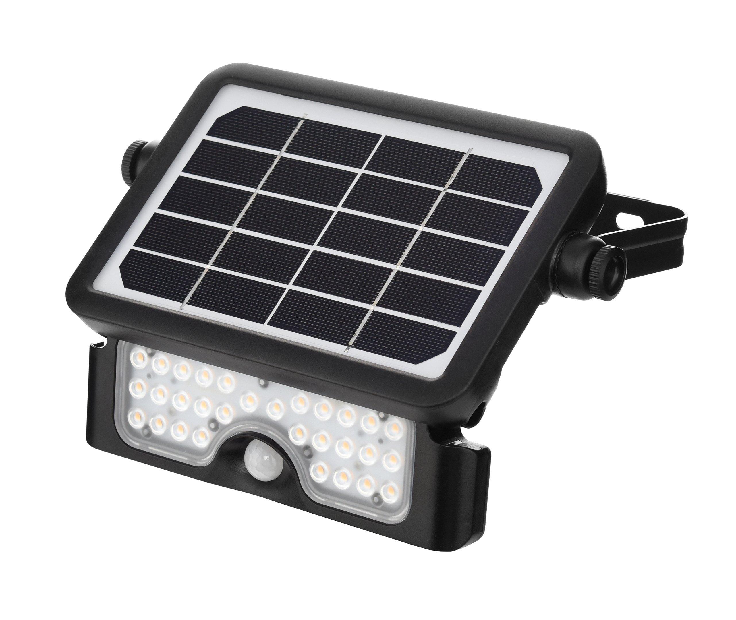 RAFEED, Rechargeable LED Solar Outdoor Flood Light, 5W Power, Black - eXtra