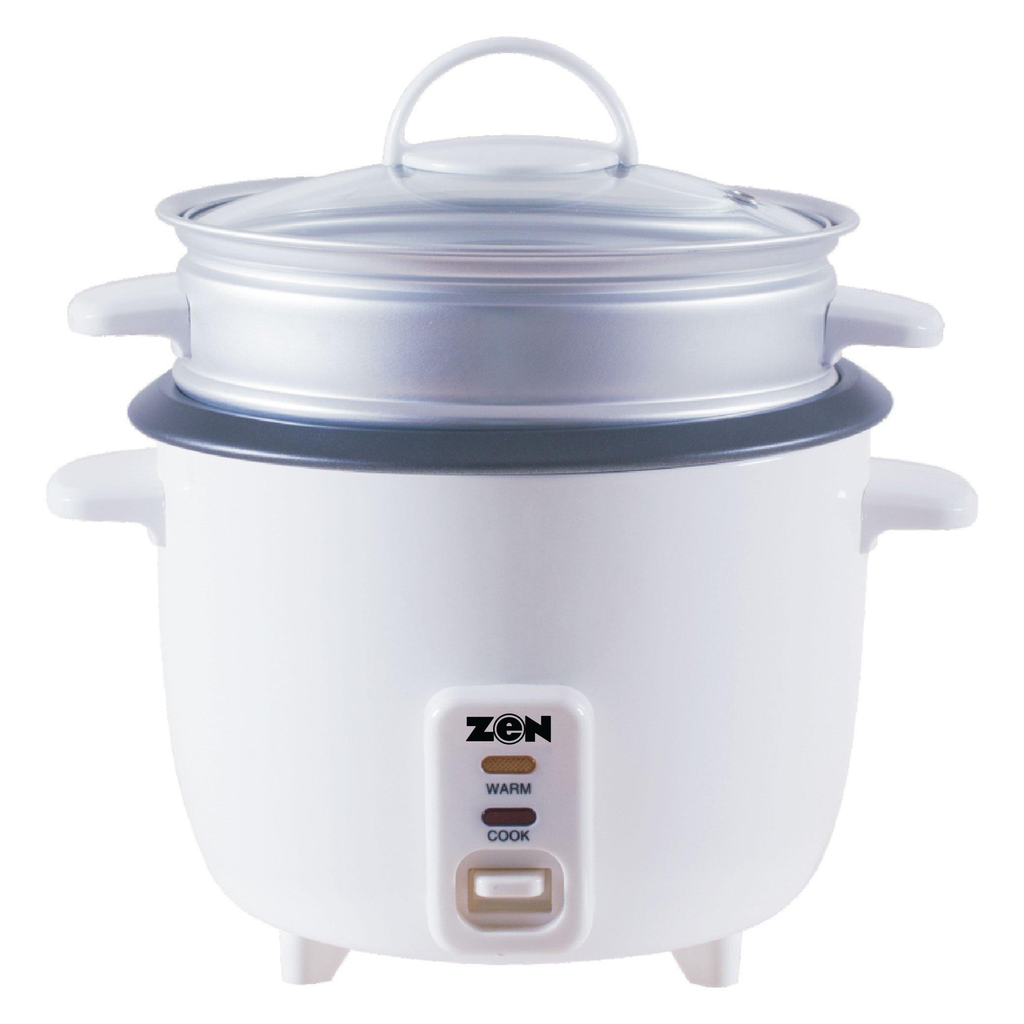 Zen, Rice Cooker with steamer, 400W, White - eXtra Bahrain