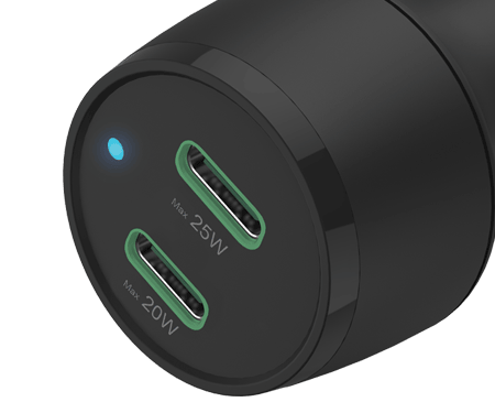 HAMA Car Quick Charger 2Xusb-C Pd Qualcom 45W Black - eXtra Bahrain