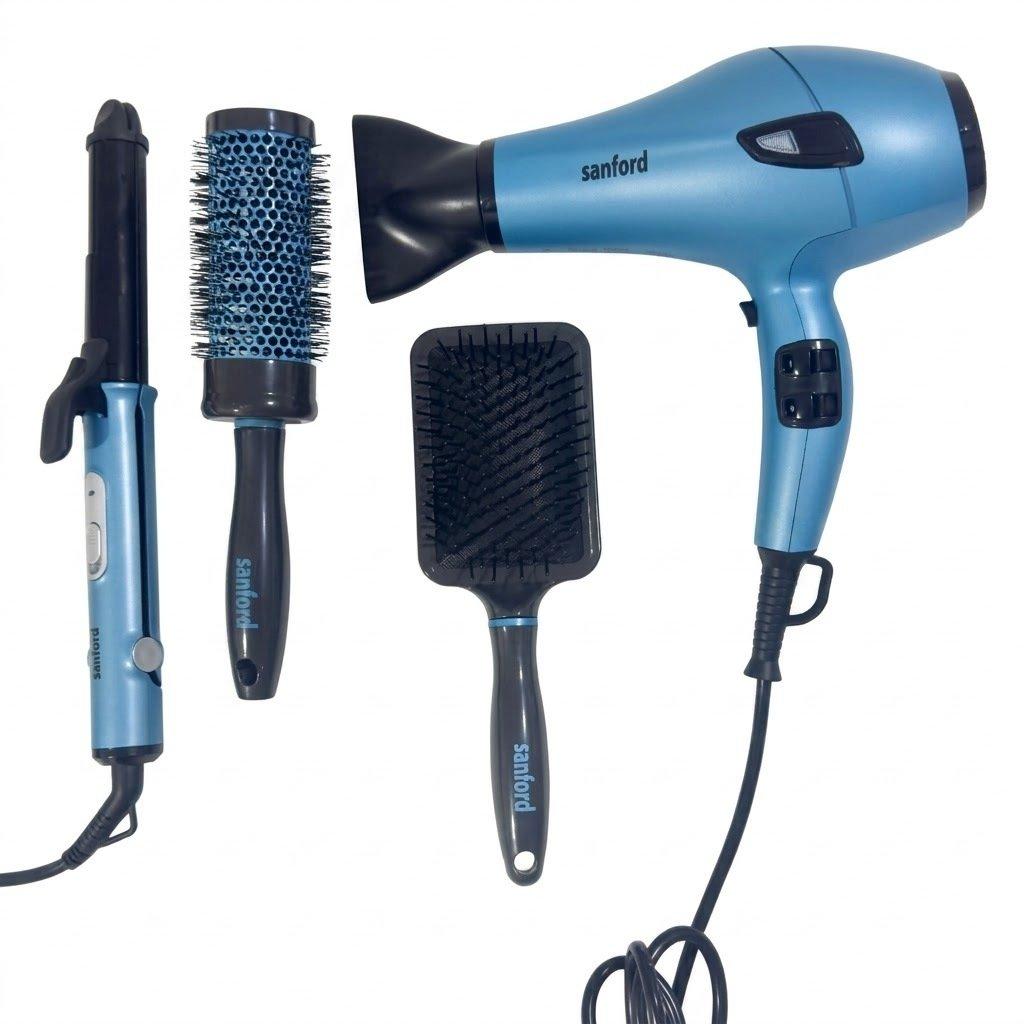Sanford, Personal Care Combo Hair Dryer+Straightner, 2200W, Blue