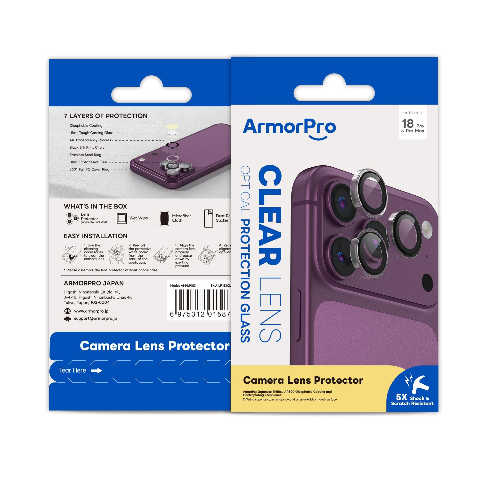 ArmorPro Camera Lens Protector Transparent for iPhone 18 Pro & 18 Pro Max