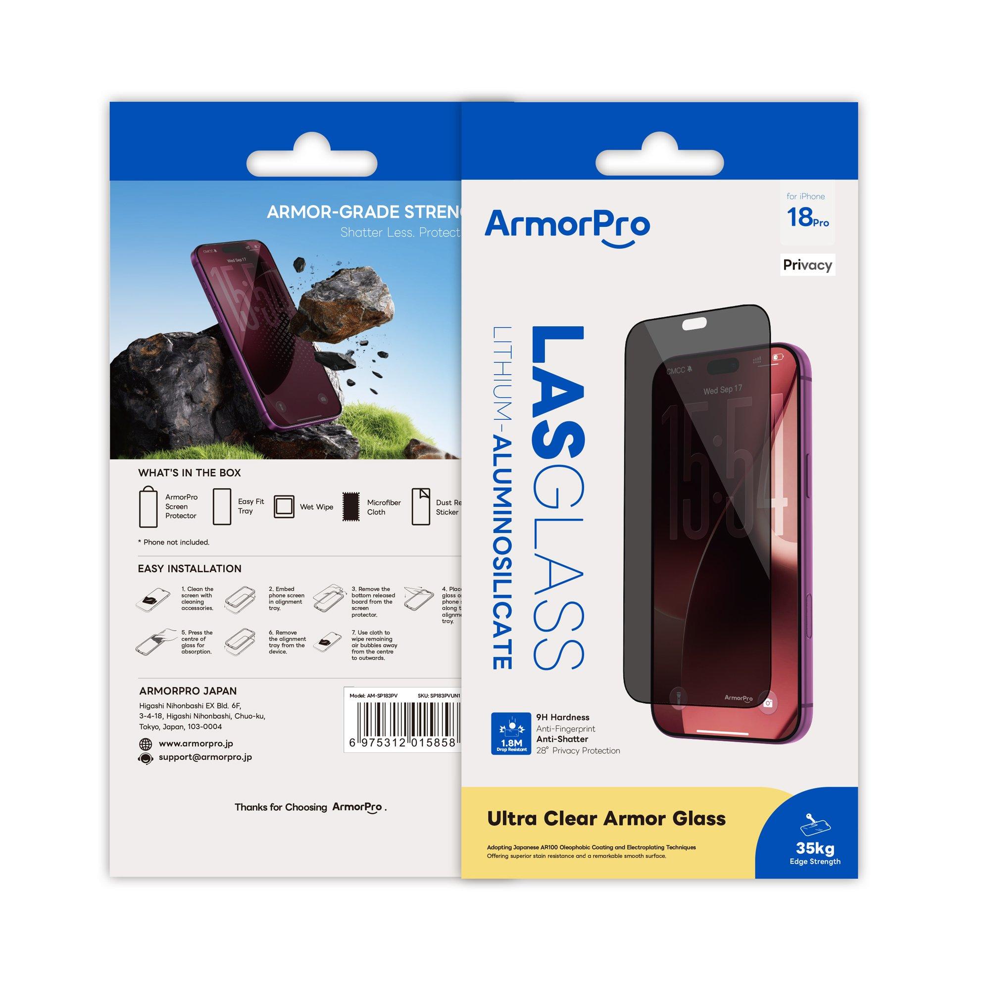 ArmorPro Screen Protector Privacy for iPhone 18 Pro