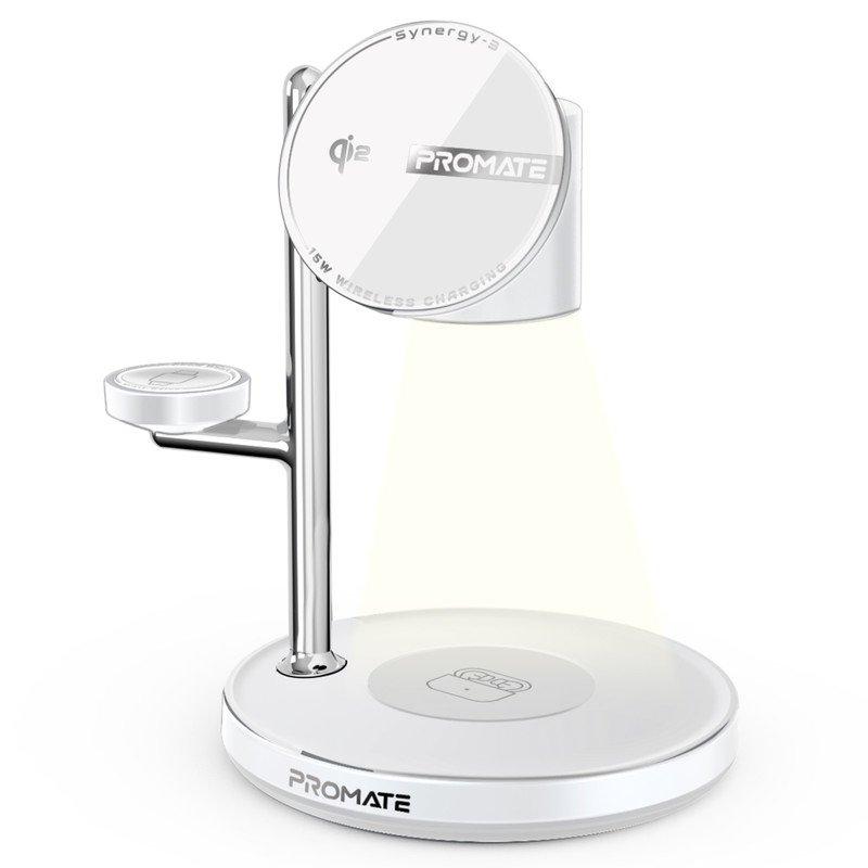 Promate شاحن لاسلكي 4في1، MagSafe، ساعة، AirPods، طاقة 25.5W