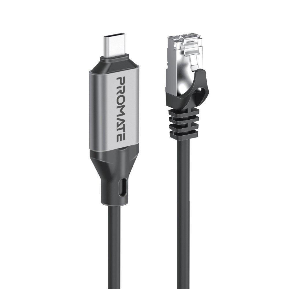 Promate Ultra-Fast Ethernet to USB-C™ Adapter Cable with 1000Mbps RJ45 ...