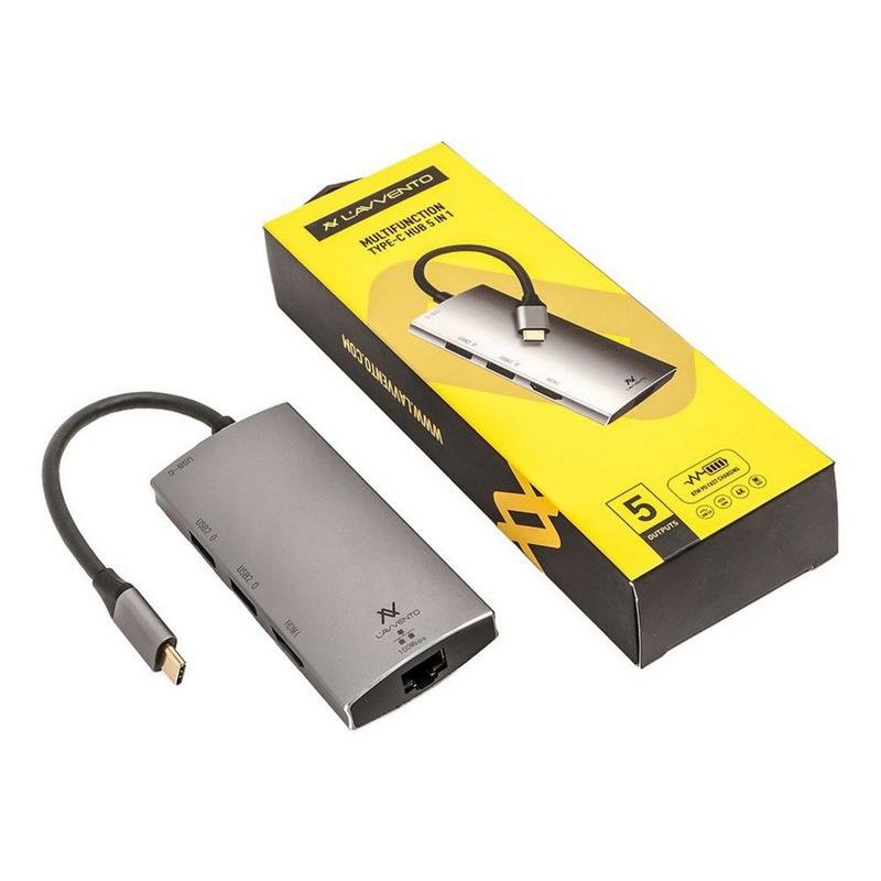لافينتوType-C US016 5 في 1 - 5 قوة 87 وات بمخرج PD