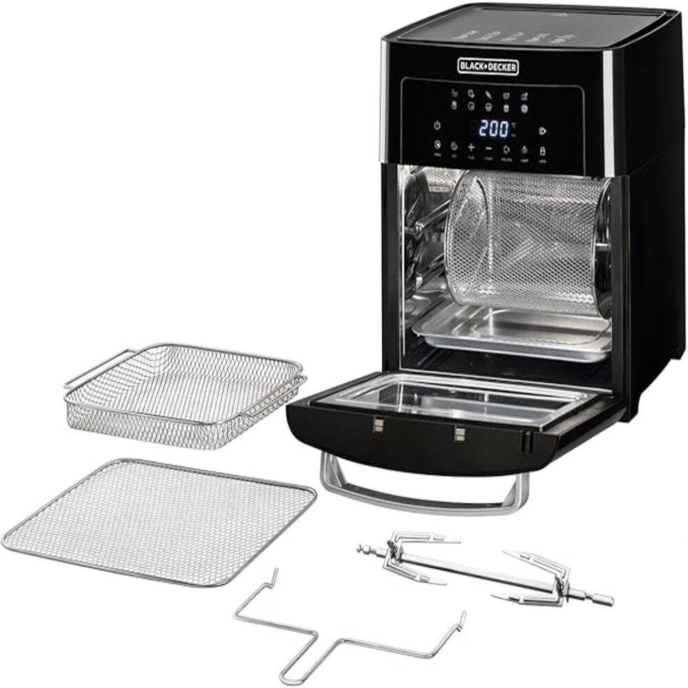 black+decker Black+decker Air Fryer Oven 10 Preset Functions 15000 ml 700W , Material: Mixed Materials, Capacity (Liters): 15, Air Fryer Type: Basket Style, Available Cooking Functions: Air Fry, Yes, Yes, Yes, Air Fryer, Black, Yes
