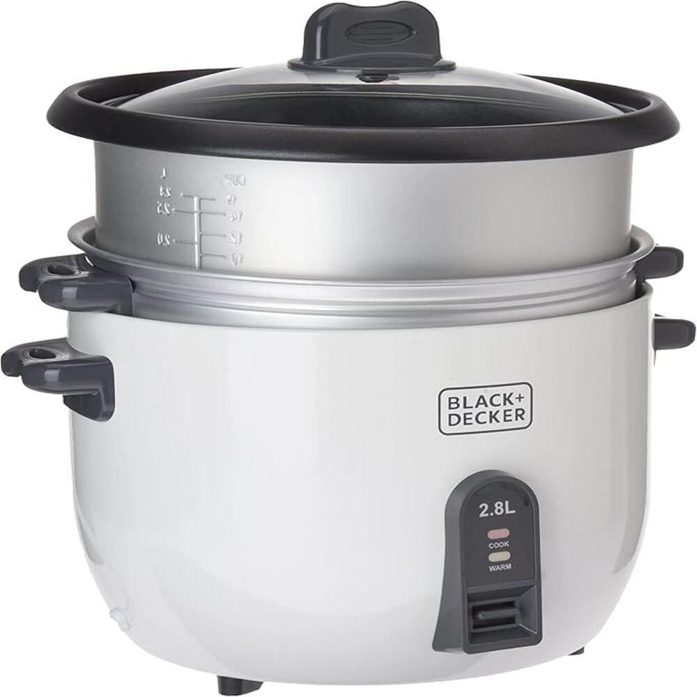 black+decker Black+decker Rice Cooker 2800 ml , Material: Mixed Materials, Capacity (Liters): 2.8, Keep Warm Function: Yes, Non-Stick Inner Pot: Yes, Rice Cooker, White