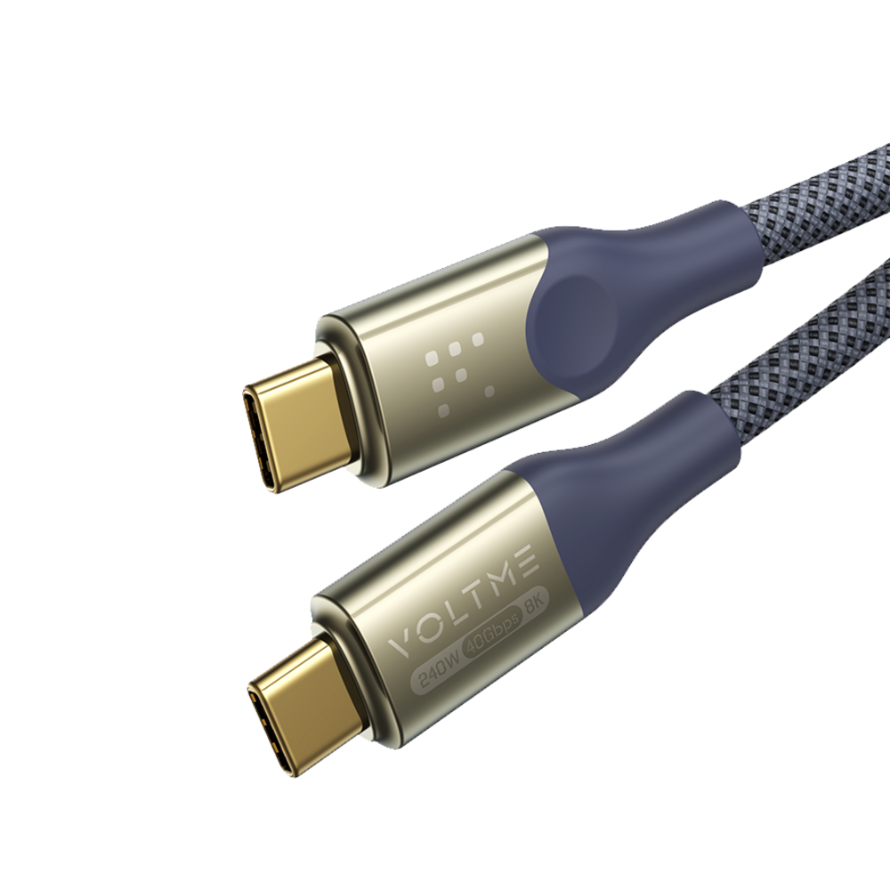 فولتمي Voltme Powerlink Utron Series Nylon Cable usb-c To usb-c 1 2m blue gray 240w
