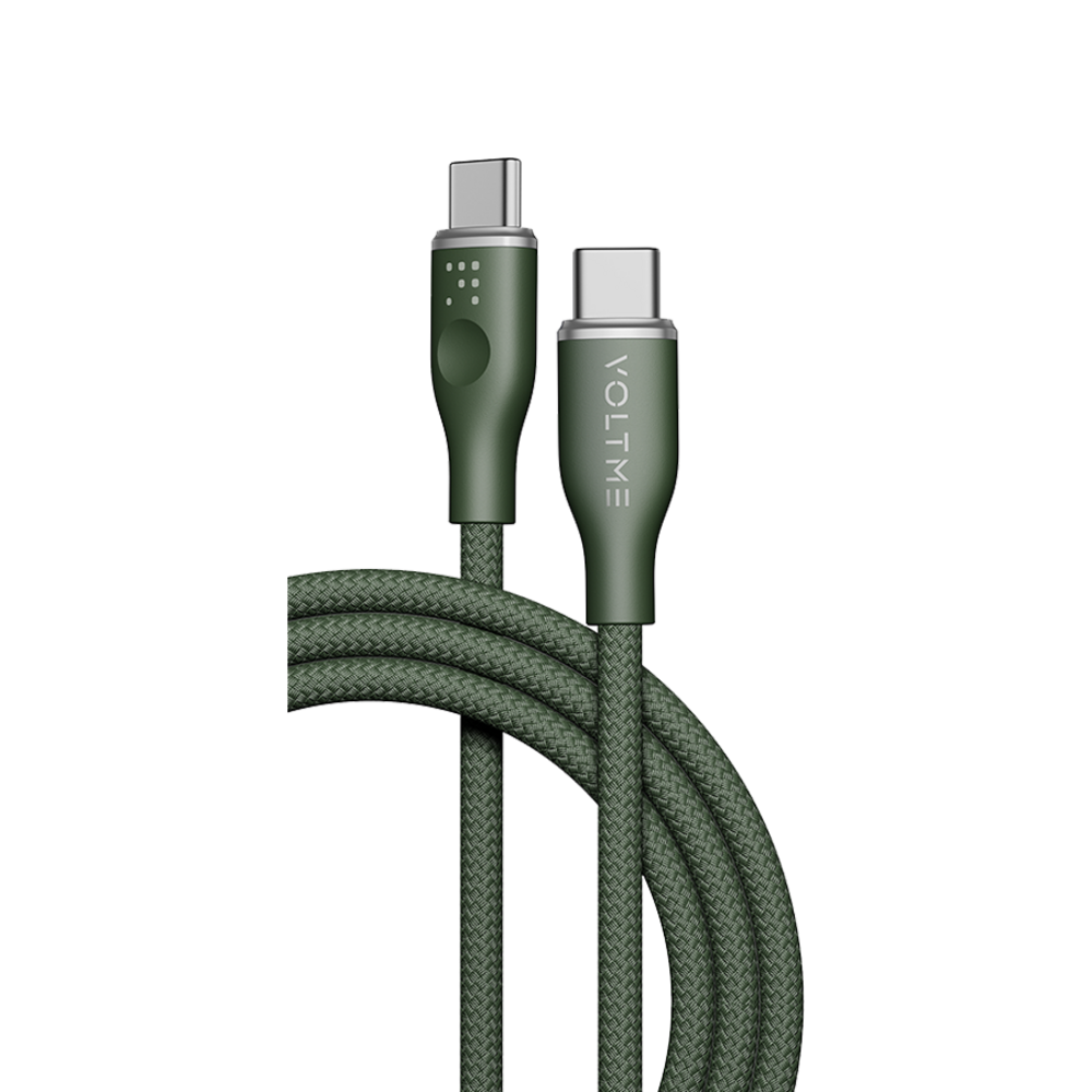 فولتمي Voltme Rugg Series Nylon Cable usb-c To usb-c 1 8m green 60w