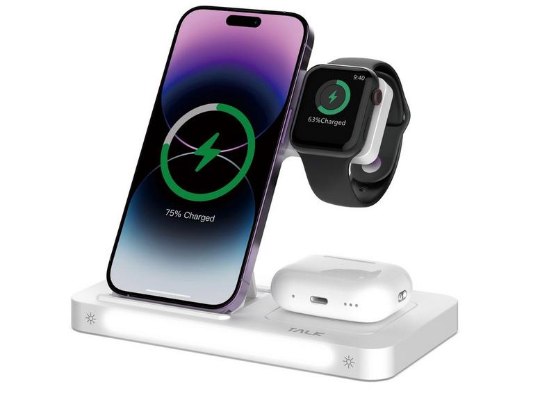 شاحن لاسلكي Devia Smart Series حامل 3 في 1 بقدرة 15 واط، حاصل على شهادتي CE وROHS.