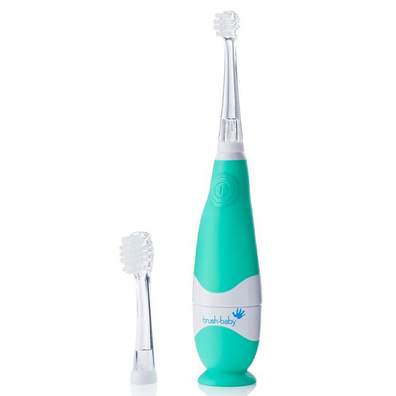 فرشاة أسنان كهربائية BabySonic باللون الأزرق المخضر، مناسبة للأطفال من عمر 0 ​​إلى 3 سنوات