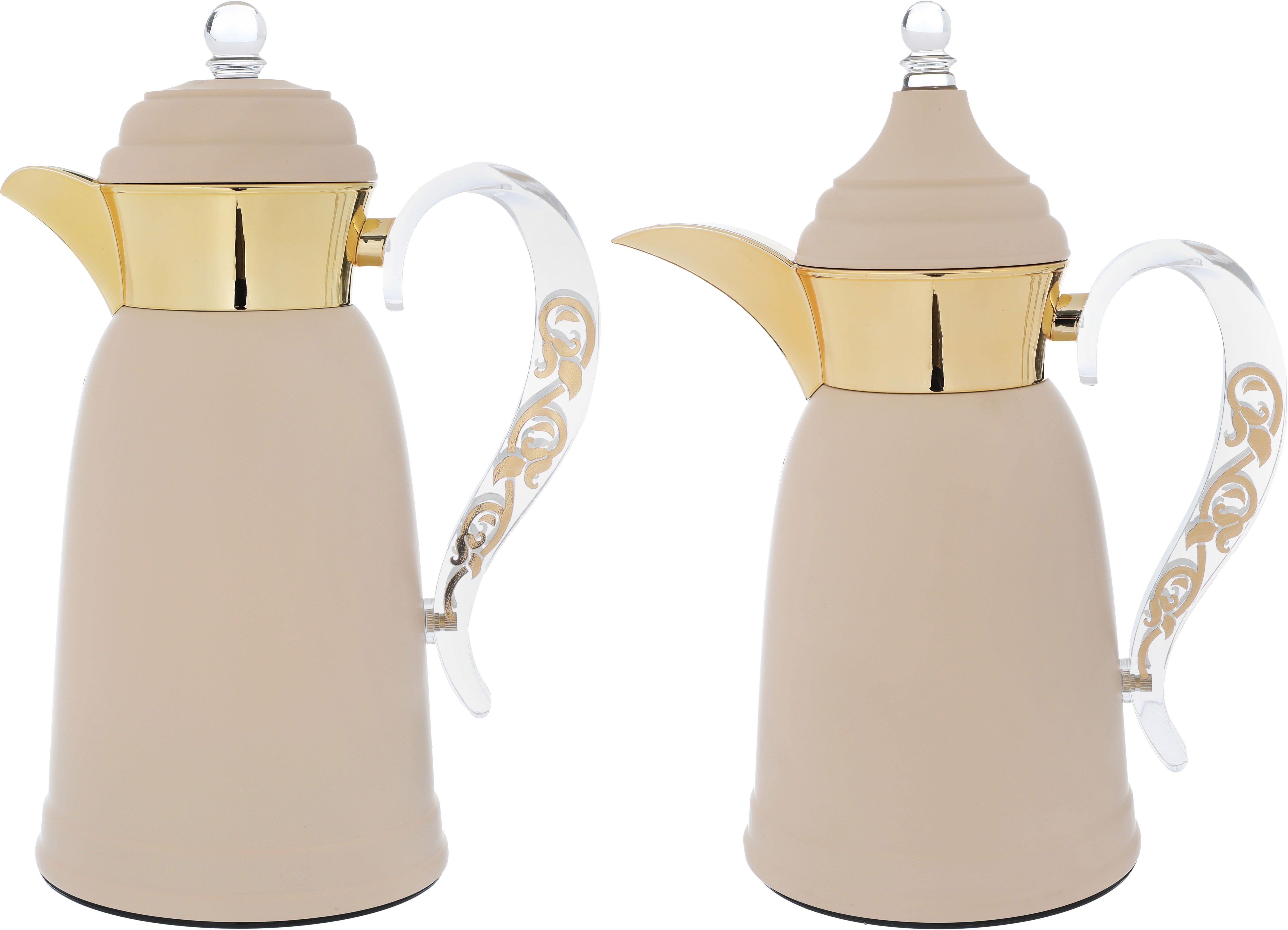 Alsaif gallery qamar 1 liter thermos set, glass inner, steel outer ...