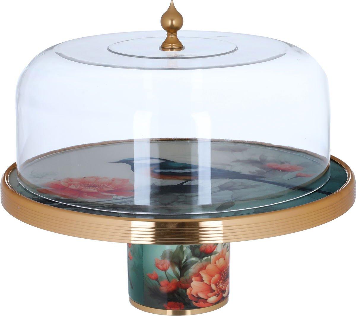 Alsaif gallery porcelain cake serving stand 30.5x30.5x24.3 cm multicolor bird pattern 1