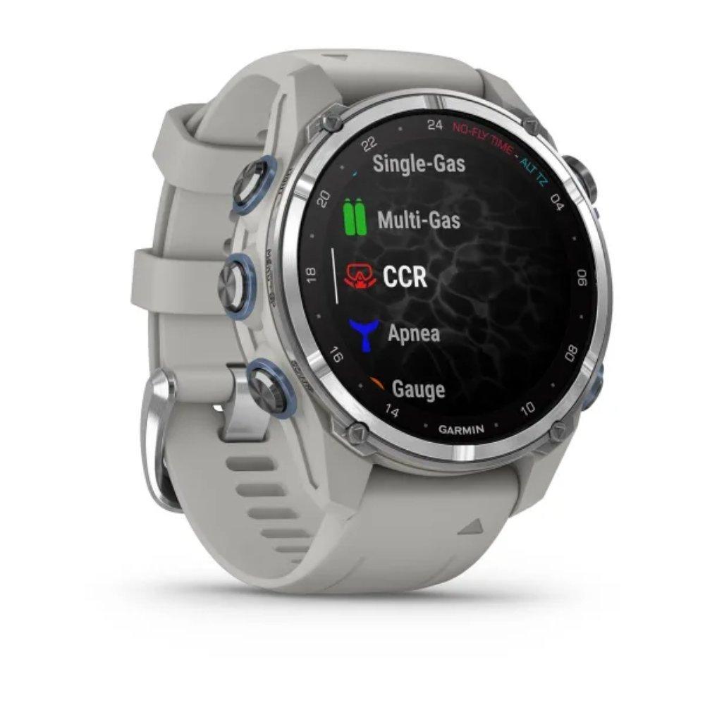 garmin Garmin Descent MK3 , Battery Life: 240, Screen Size: 1.2, Display Shape: Round, Strap Material: Silicone, Strap Size: 20, Yes, Yes, Android, Bluetooth, Wired, AMOLED, Yes, Heart Rate, Watch, 2 Years, 43 x 43 x 14.15