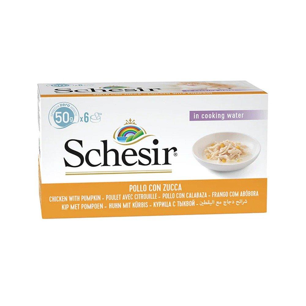 Schesir, chicken fillets with pumpkin in cooking water canned cat food ...