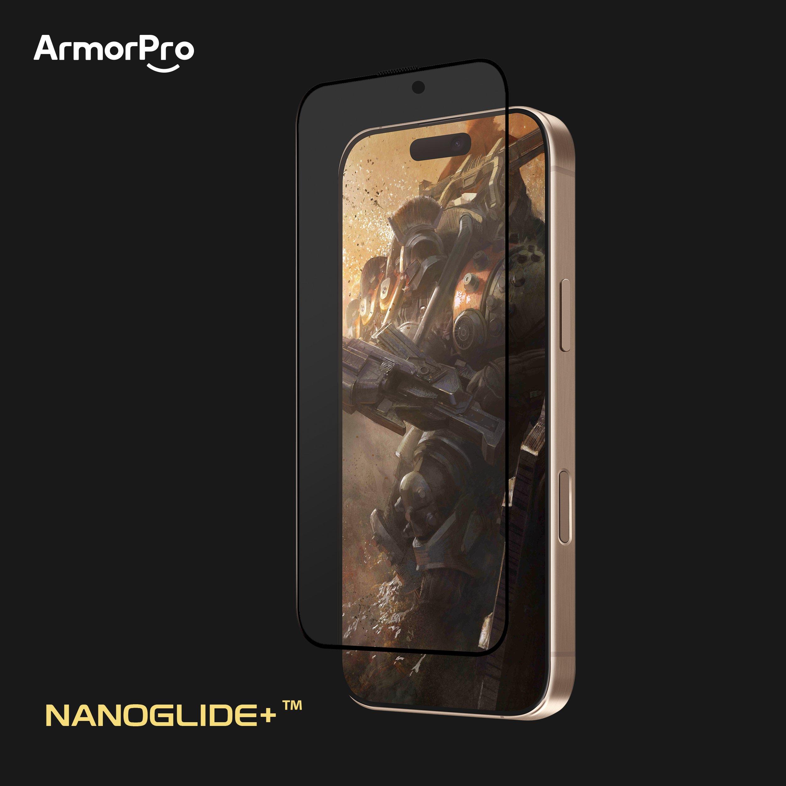 Armorpro matte rainbowblocker screen protector hd ar + anti-glare for iphone 16 pro من آرمور برو. إكسسوار صوتي عملي ومناسب للاستخدام اليومي مع الأجهزة الحديثة.