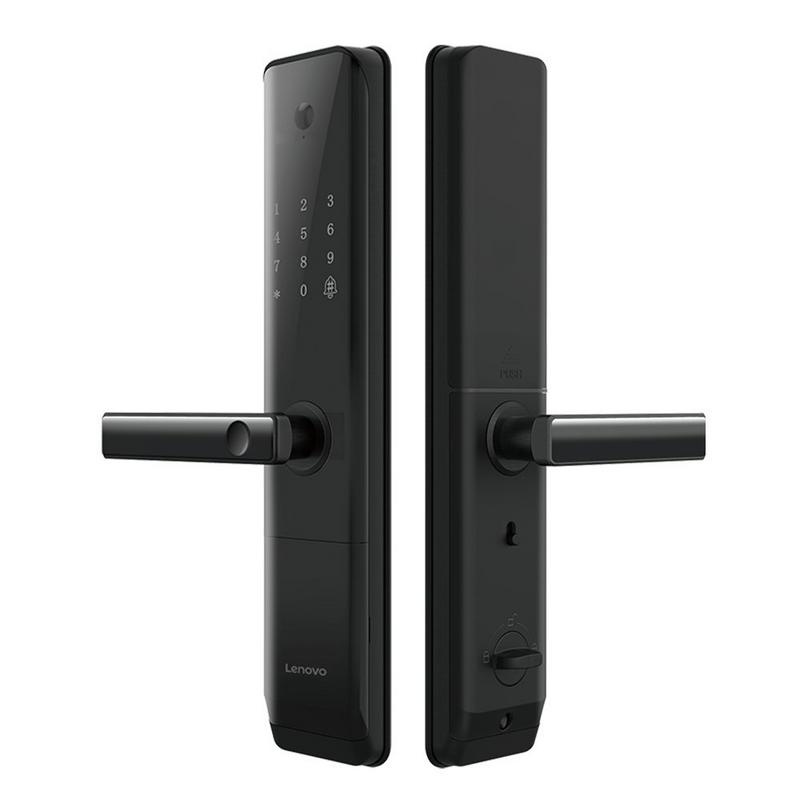 قفل باب ذكي lenovo e6 pro - التعرف ثلاثي الأبعاد على الوجه، بصمة الإصبع، وجهاز اتصال داخلي مرئي | تحكم عن بعد عبر wi-fi، دخول متعدد الاتجاهات، هيكل متين من سبيكة معدنية - أسود ماسي