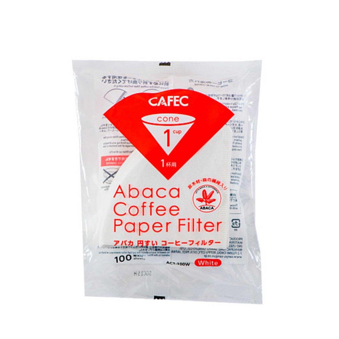 Cafec paper filter v60 1cups 100pcs white 1