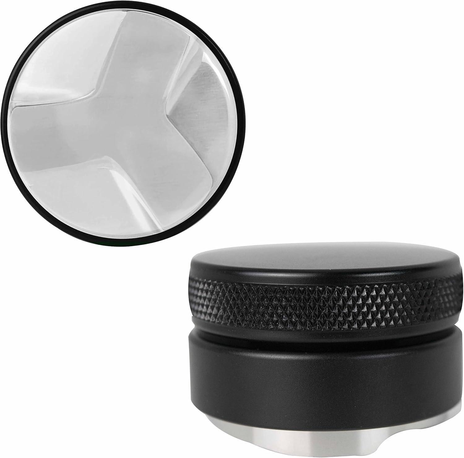 Mibru coffee distributor 51mm, 53mm, 58mm | espresso coffee tamper distributor tool/leveler | espresso machine accessories adjustable palm | delonghi dedica portafilter (black, 53mm) 1