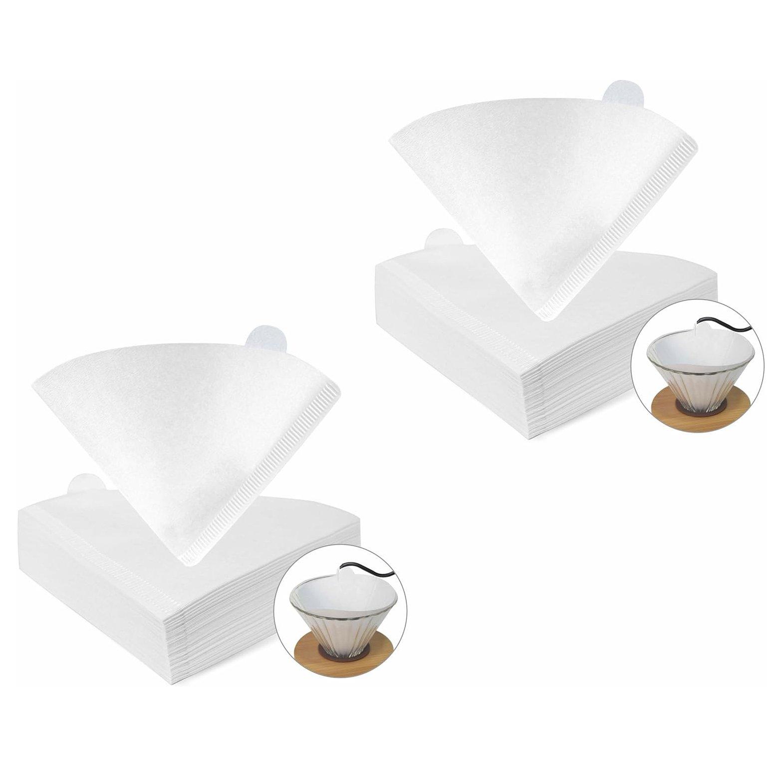 Mibru | coffee filter | v60 cone coffee filters | 2-4 cups size 02 | natural coffee unbleached paper pour over drippers v02 200pcs compatible with v60 pour over drippers (white) set of 2 فلتر قهوة 1