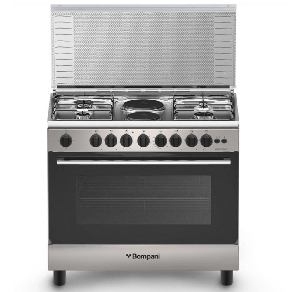 بومباني Bompani Gas And Electric Cooker Stainless Steel 119l 4 Burners 2 Hot Plates 119000 ml 2 YEARS