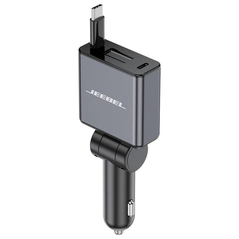 شاحن سيارة جيبل سريع 60 واط بسلك usb-c قابل للسحب