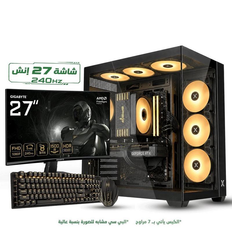 تجميعة بي سي كومبو شاشة 27 انش 240 هرتز i5-14400f|rtx5060 ti | ddr5