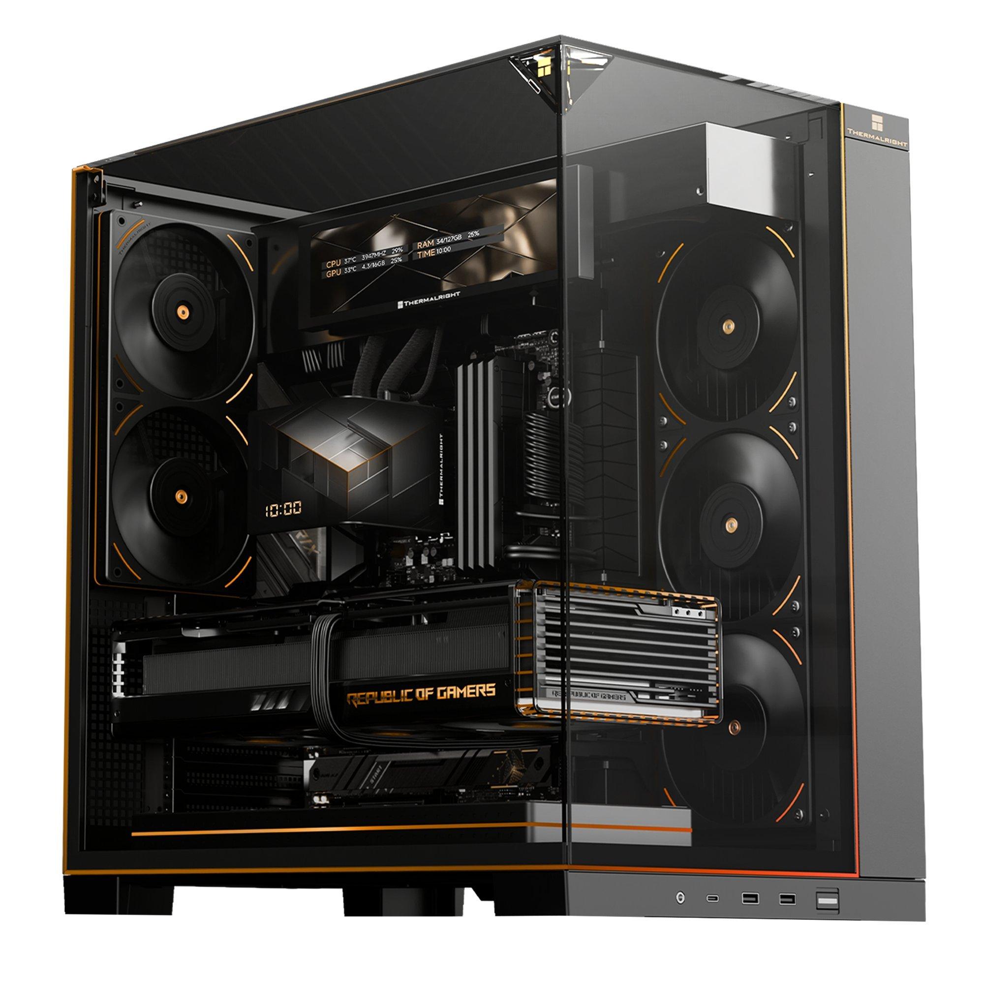 Thermalright tr-a70 vision atx computer case with led lines and 9.16 ...