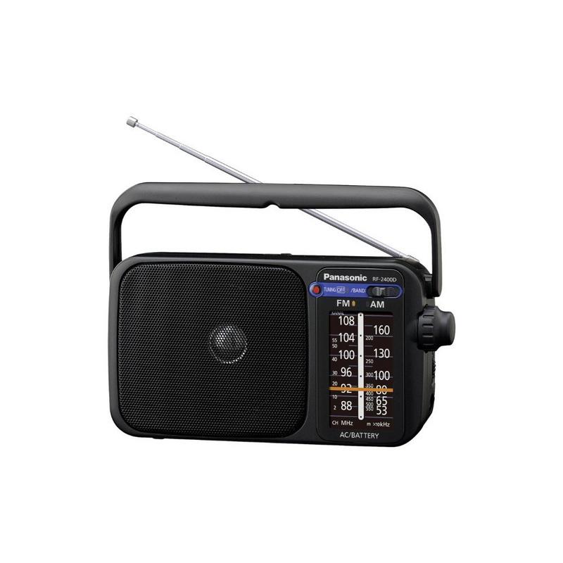 راديو اف ام انالوج محمول من باناسونيك rf-2400d، أسود