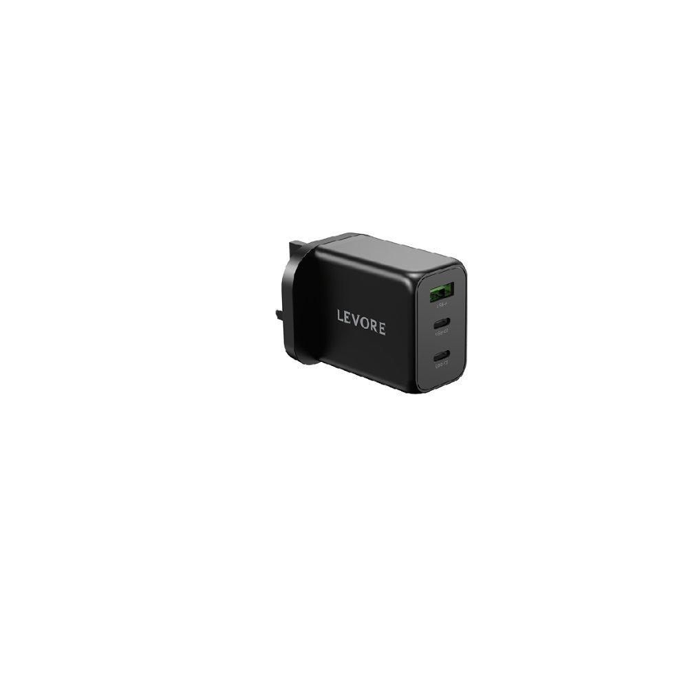 ليفور Levore Wall Charger With Dual 2 usb-c Ports And usb-a Port 65W