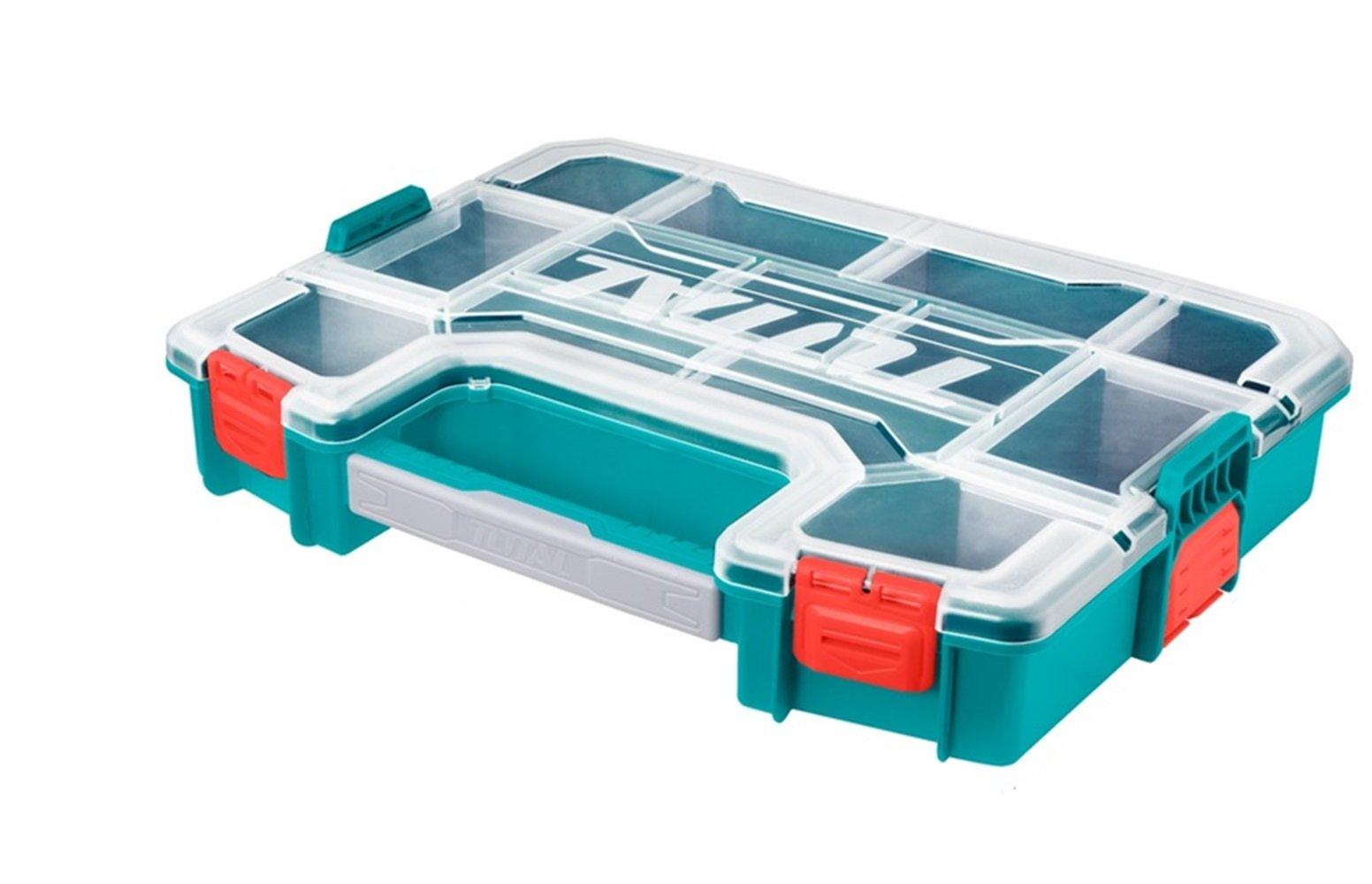 Total plastic organizer storage box with adjustable compartments ...