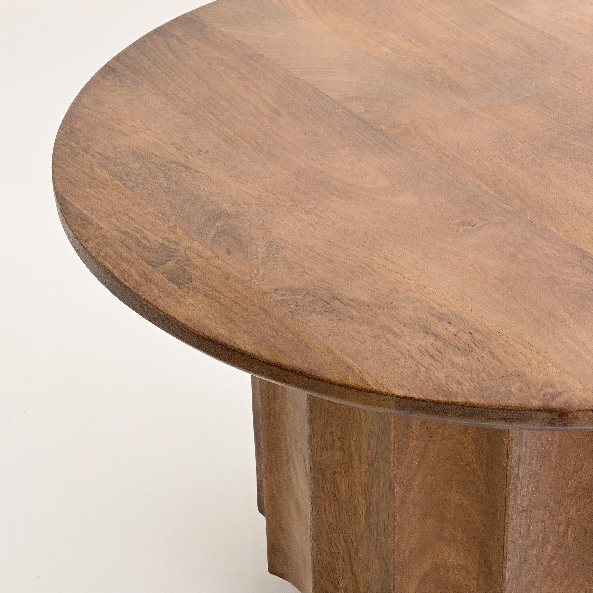 Homez coffee table wood and marble in brown, 40*70*70cm - eXtra